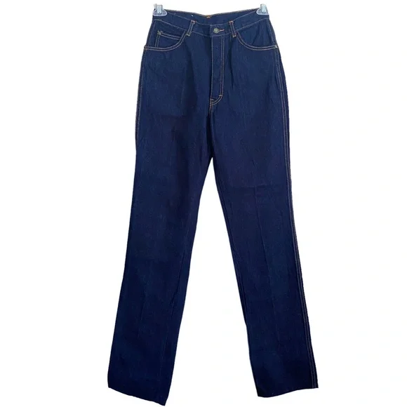 Vintage 80s Gitano High Rise Dark Indigo Straight Jeans With Vintage 80s Gitano High Rise Dark Indigo Straight Jeans With